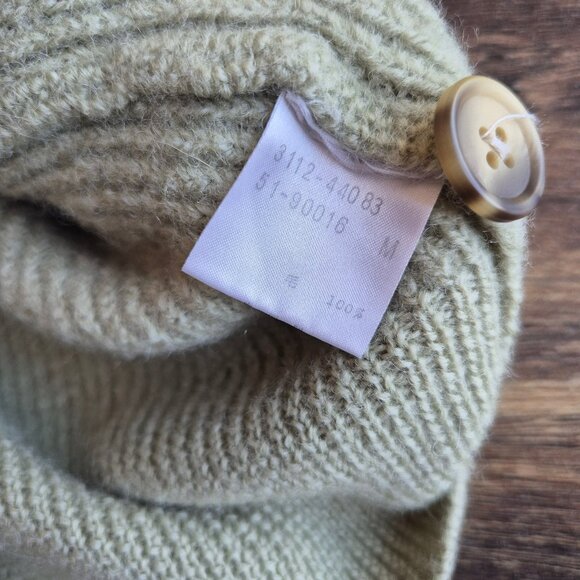 Vintage Lautreamont Made in Japan 100% Wool Cardigan V-Neck Button Pocket Green - Picture 9 of 16